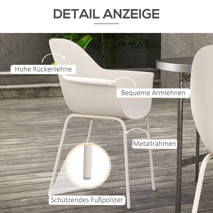 Sæt med 4 havestole udendørsstole havestol moderne design 59 cm x 55 cm x 84 cm grå