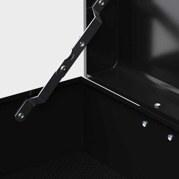 Værktøjskasse, låsbar, 3 skuffer, stålkabinet, 60x26x34cm, sort