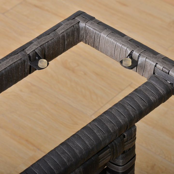 Pe-rattan havemøbelsæt til 5 personer, rattan loungesæt, aftagelige hynder, grå + brun