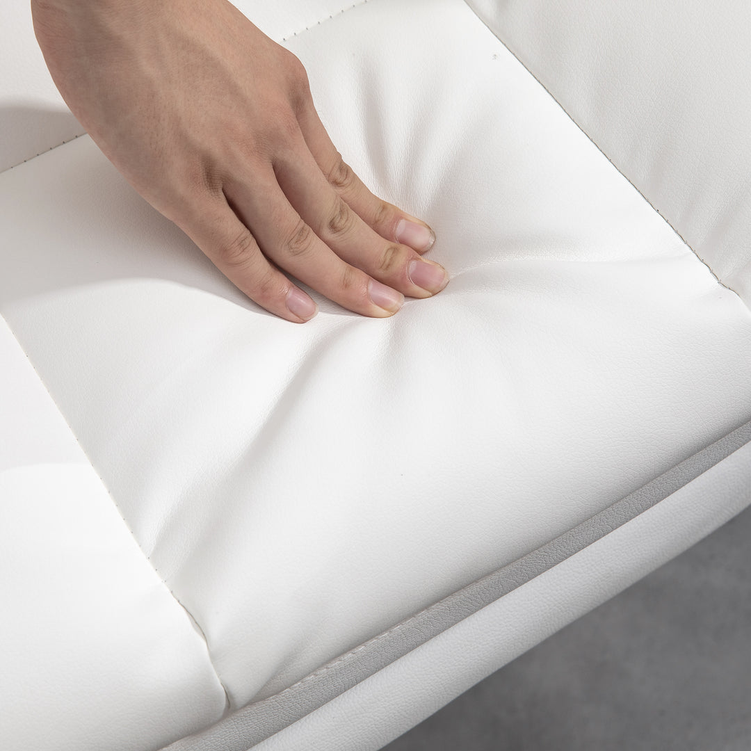 Ergonomisk kontorstol, højdejusterbar 48-56 cm, ryglæn med hvilefunktion, fodstøtte, hvid