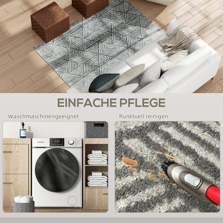 Tæppe stue tæppe i moderne stil, vaskbart tæppe 150 x 80 cm mørkegrå