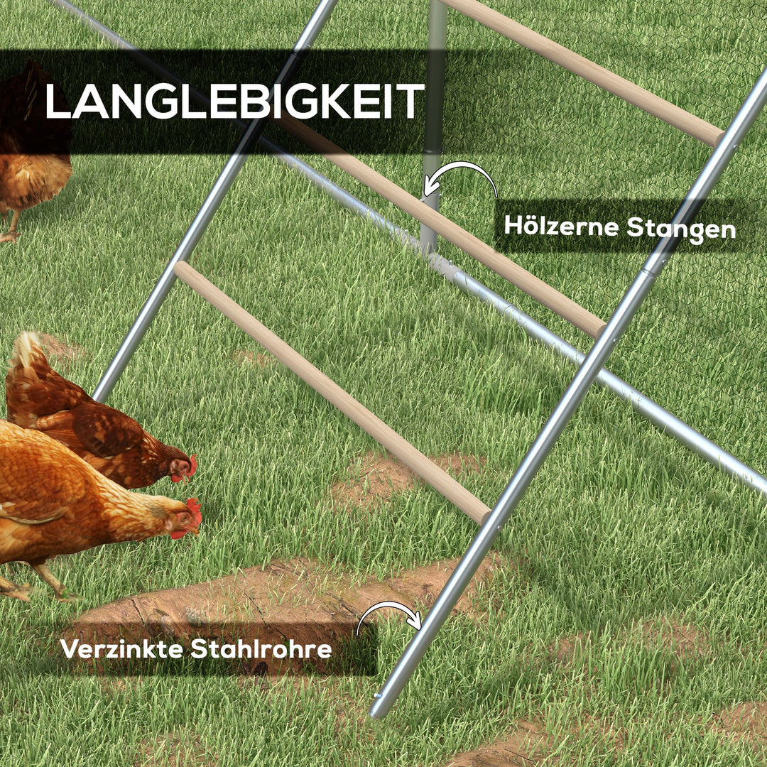 Hønsestige, 4 siddepinde, vejrbestandig, til 4-6 kyllinger, stål/træ