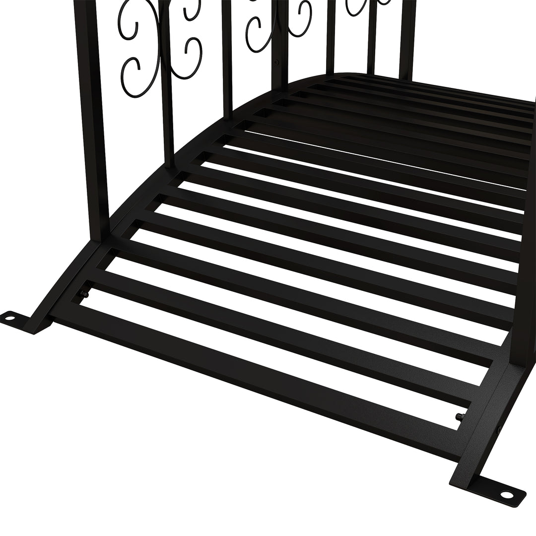 Metalhavebro i vintagestil, dekoration til have og dam, 119x67x70 cm, sort