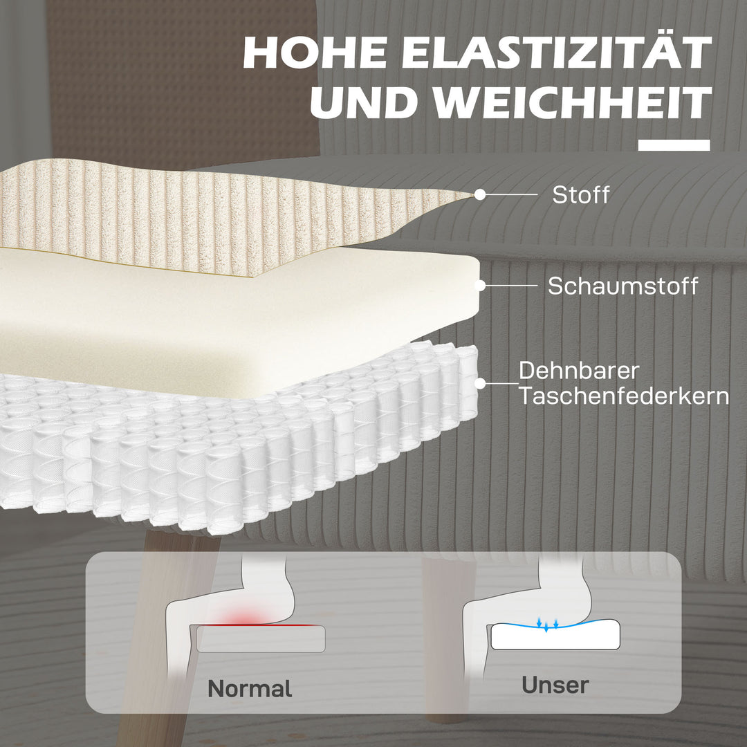 2-Personers sofa, blød polstring, letplejeligt betræk, bæreevne op til 150 kg, 117 x 56,5 x 77 cm, cremehvid