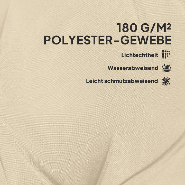 Sæt med 4 siddehynder 108 x 50 x 5 cm stolehynder med bånd, udendørs siddehynde beige