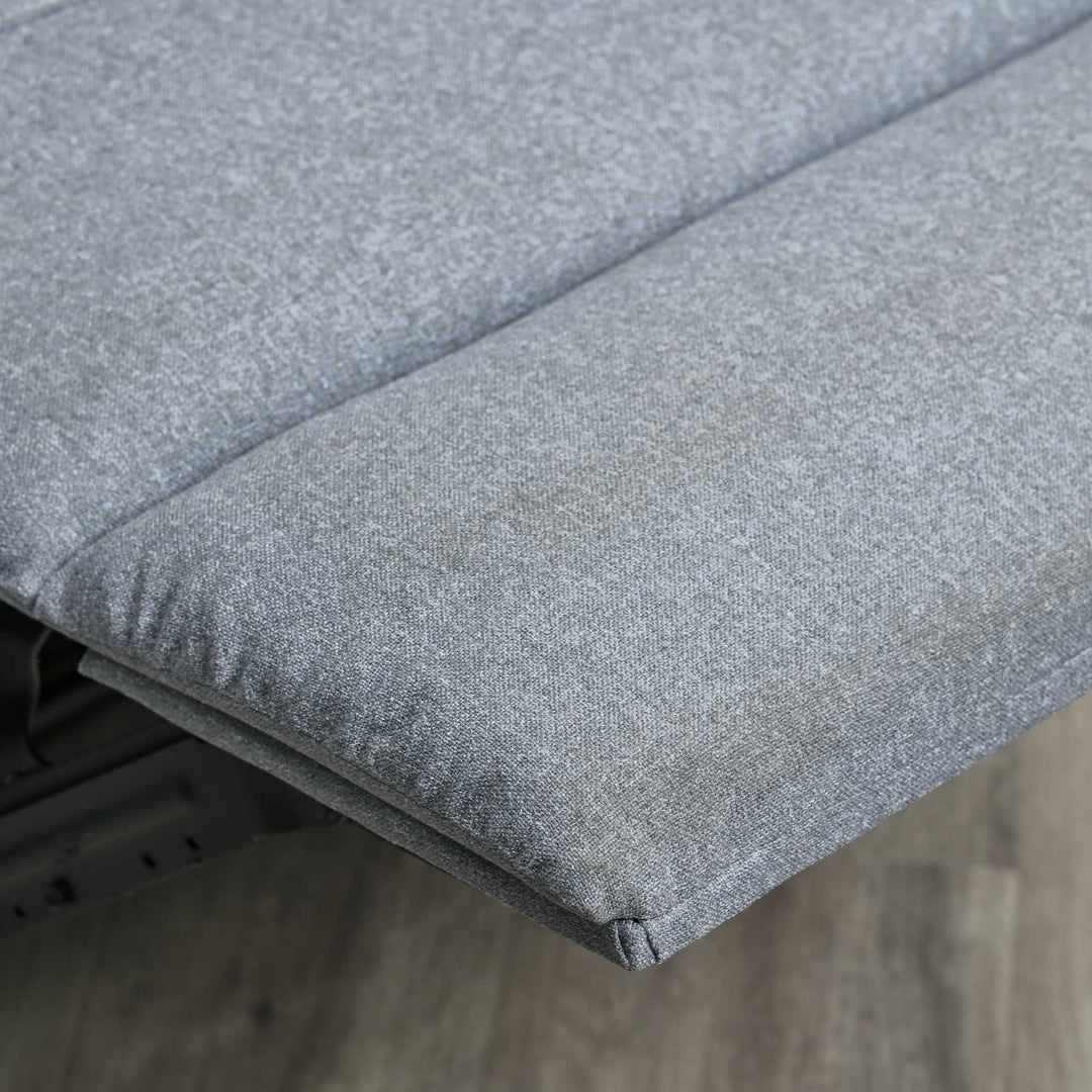 Manuel tv-lænestol med lænefunktion, linnedlook, tv-stol med sidehåndtag, fodstøtte, lasteevne op til 150 kg, til stue, lysegrå