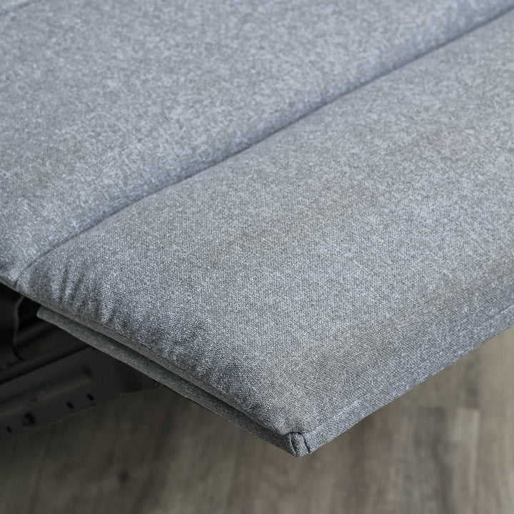 Manuel tv-lænestol med lænefunktion, linnedlook, tv-stol med sidehåndtag, fodstøtte, lasteevne op til 150 kg, til stue, lysegrå