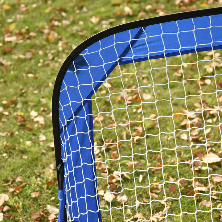Fodboldmål, pop-up-mål, bærbart fodboldnet, sæt med 2 minimål, mobil med bæretaske, sammenklappelig, blå, 123 x 80 x 80 cm