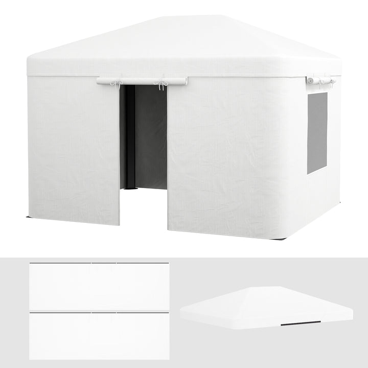 Pavillon udskiftningsbaldakin udskiftningsbaldakin vejrbestandig 360 x 300 x 270 cm hvid