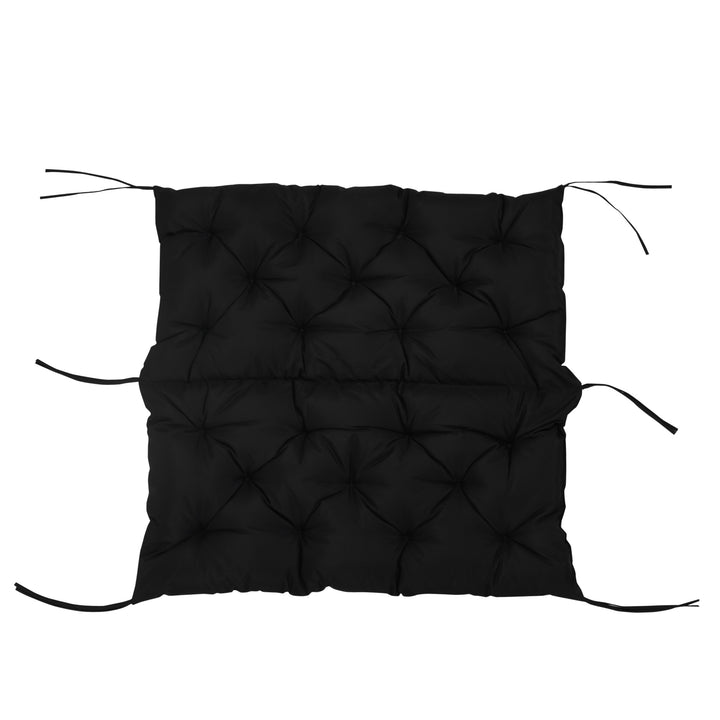 3-Personers bænkehynde 100x98x8 cm med stropper, bænkehynde til havemøbler og verandagynge, sort