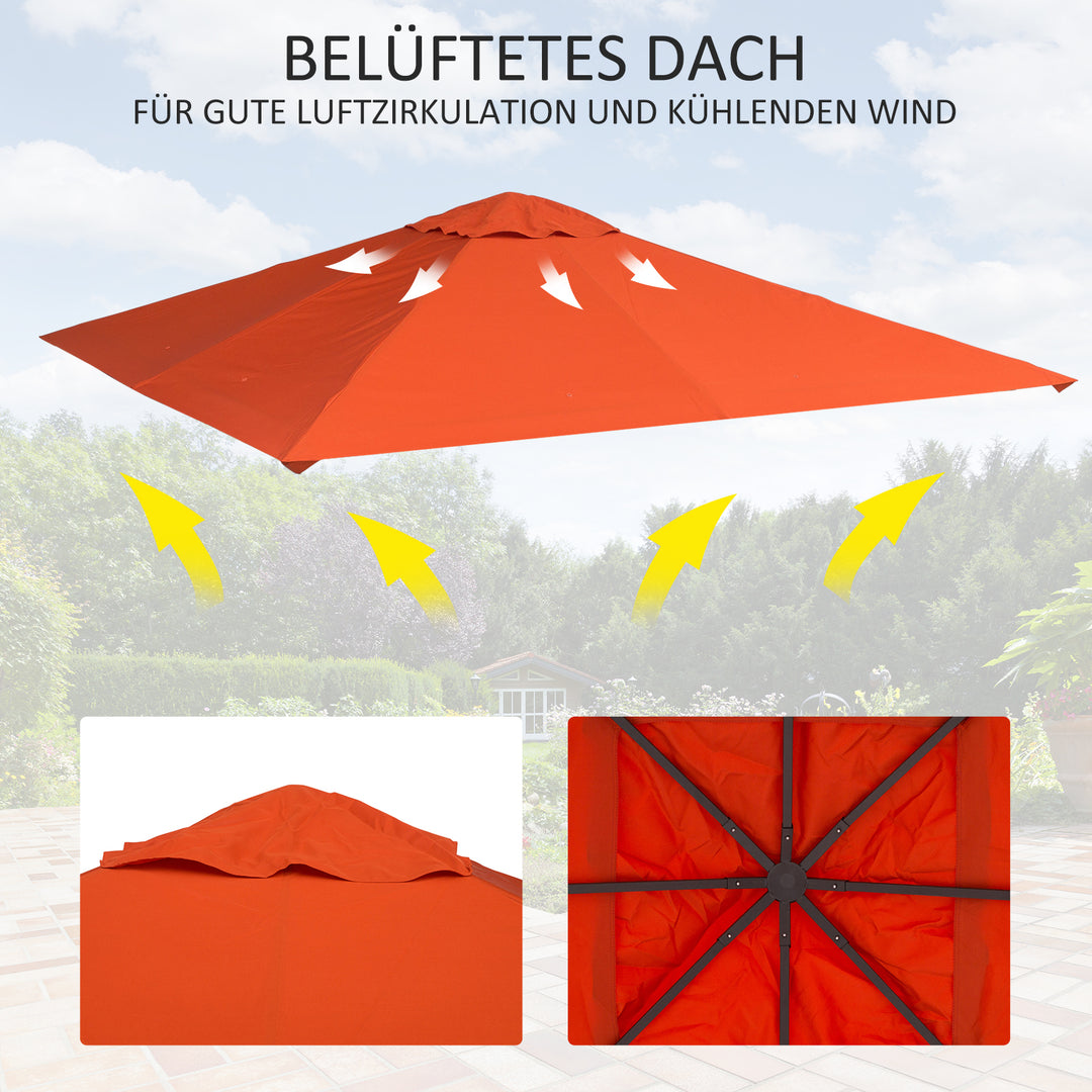 Reservehavepavillontag polyester 2,98 x 2,95 m orange