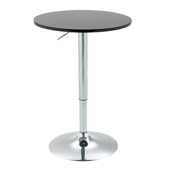 Moderne rundt barbord, spisebord med 360° drejelig base, højdejusterbart bistrobord, ståbord, køkkenbord, stål, sort, Ø61 x 70-90 cm
