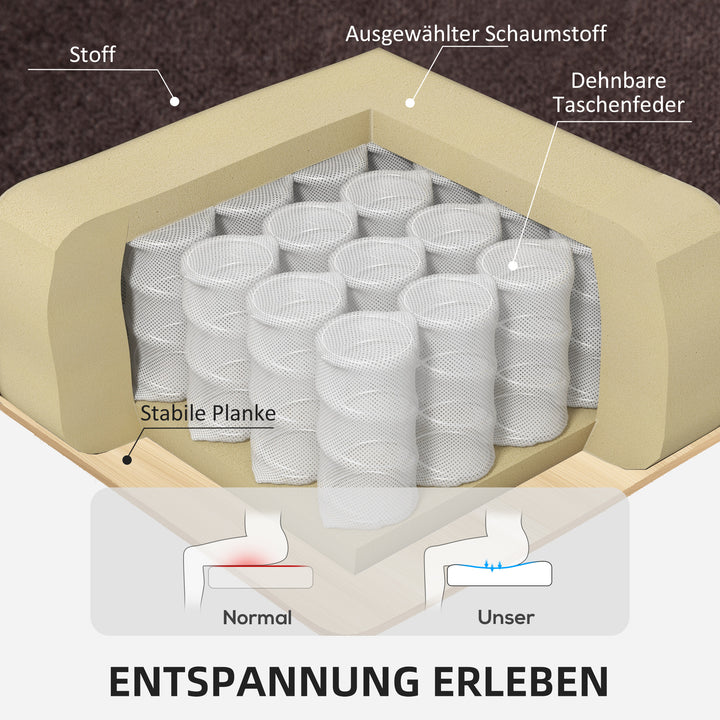 Lænestol, lænestol, justerbar, med usb-port, sidelomme, fodstøtte, skum, brun