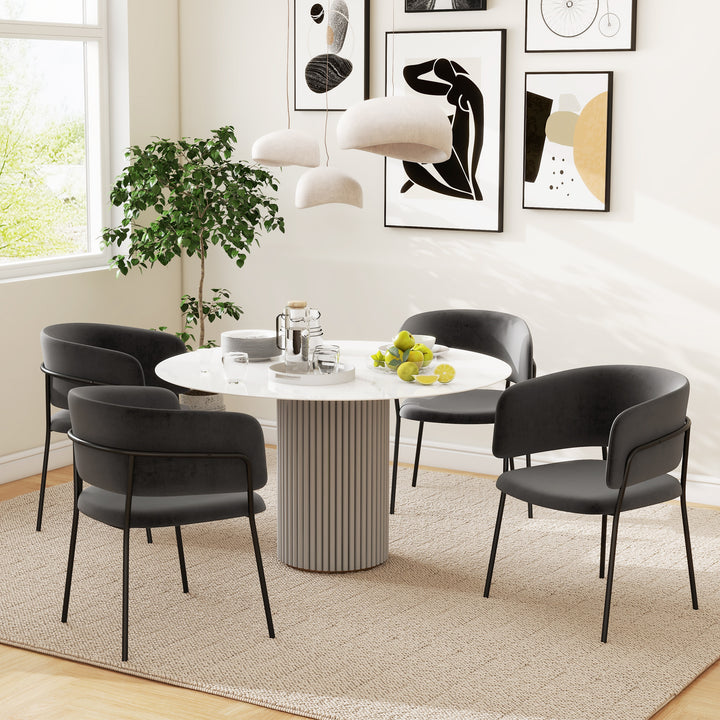 Polstret stol, moderne og komfortabel, 57x53x73cm, grå