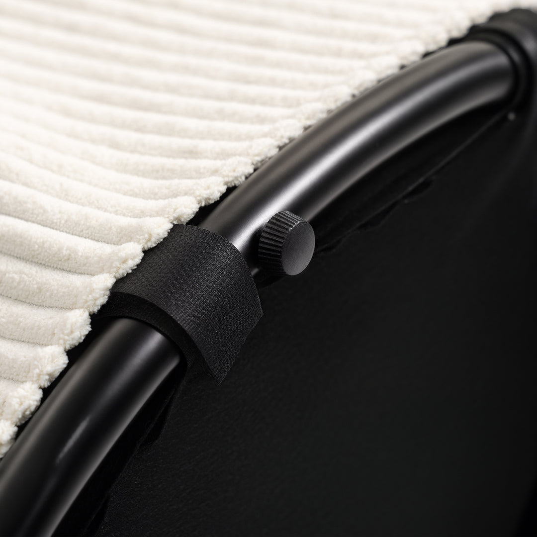 Fodskammel med 97 l opbevaringsplads, fløjlsfløjlsstof, skum, sædeskammel, beige