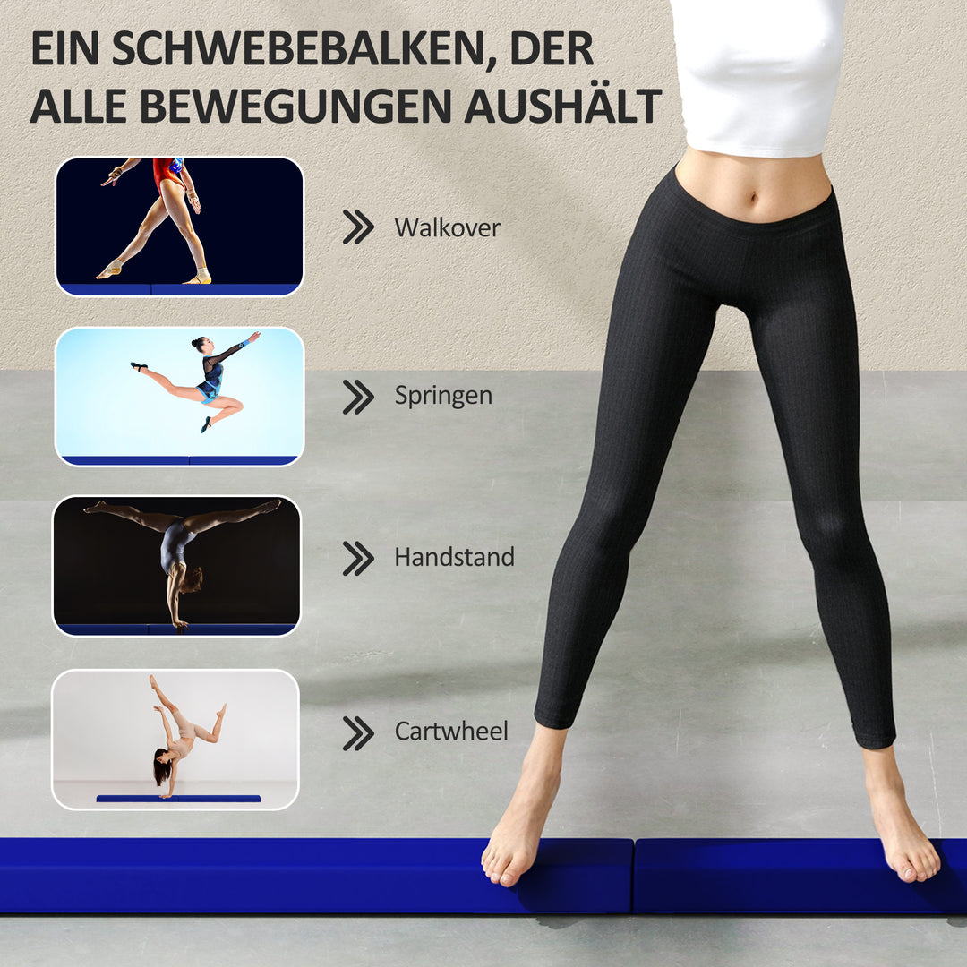 Balancebom 2,4 m, foldbar, skridsikker bund, til 3+ år, op til 80 kg, blå