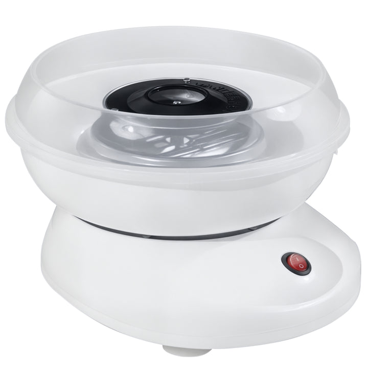 Candyflossmaskine, brugervenlig candyflossmaskine, til voksne og børn, rustfrit stål, pp, hvid