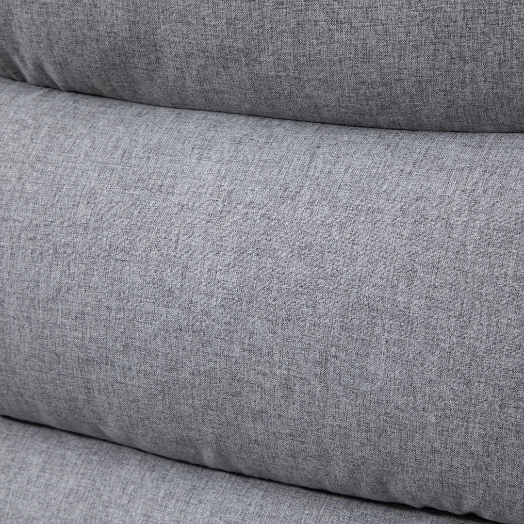 Afslapningsstol med lænefunktion, enkeltsofa, justerbar lænestol, 165° vipning, lænestol, tv-stol til stue, soveværelse, linned touch, lysegrå, 91 x 92 x 102 cm