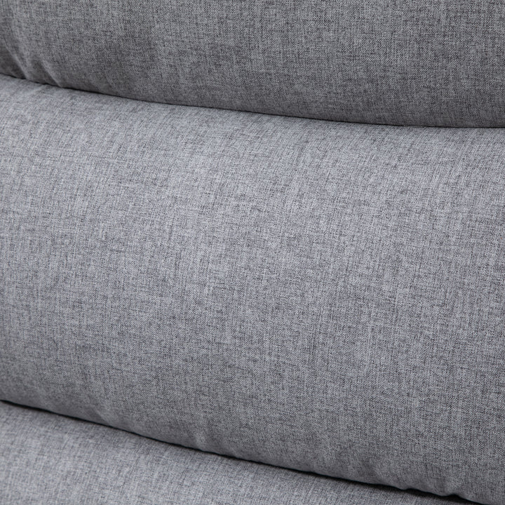 Afslapningsstol med lænefunktion, enkeltsofa, justerbar lænestol, 165° vipning, lænestol, tv-stol til stue, soveværelse, linned touch, lysegrå, 91 x 92 x 102 cm