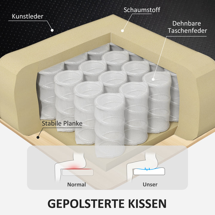 Lænestol med fodskammel, justerbar lænestol, betræk i kunstlæder, polstret stol med foldbar ryglæn, sort