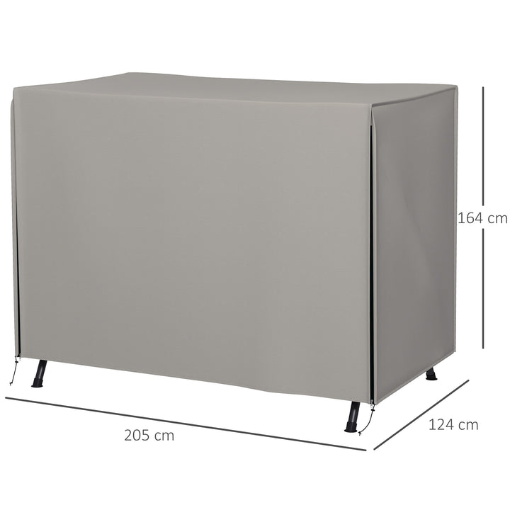 Beskyttelsesovertræk til havegynge, rivefast, vejrbestandig, tex-lock-system, 205 x 124 x 164 cm, grå