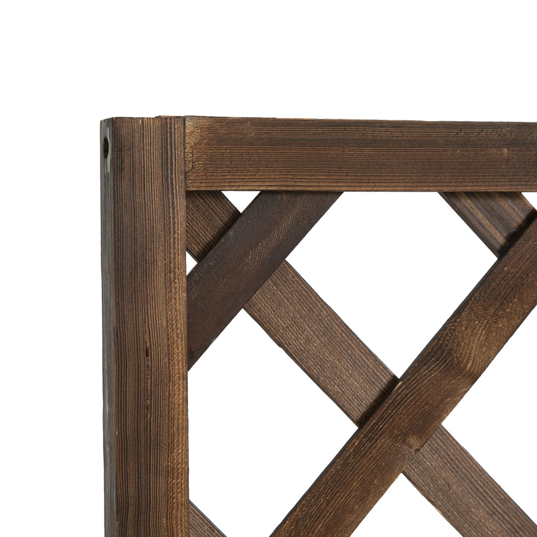 Højbed plantekasse med espalier, 72,5 x 31,5 x 149,5 cm til have balkon terrasse, brun