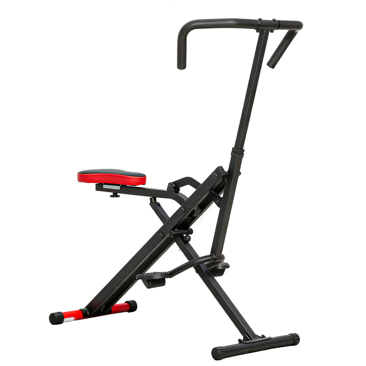 Træningsmaskine, justerbar, metalrør, pedaler, foldbar, rød