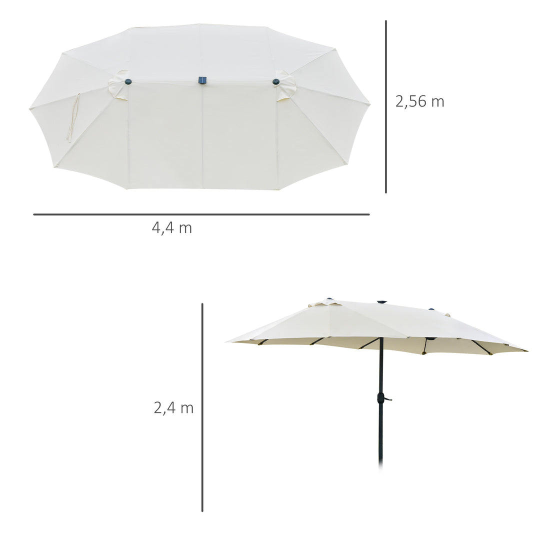 Oval parasol cremehvid 440 x 256 cm