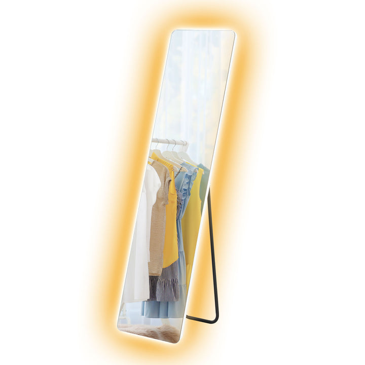 Led-spejl i fuld længde, touch-betjening, dæmpbar, rammeløs, 40 x 150 cm