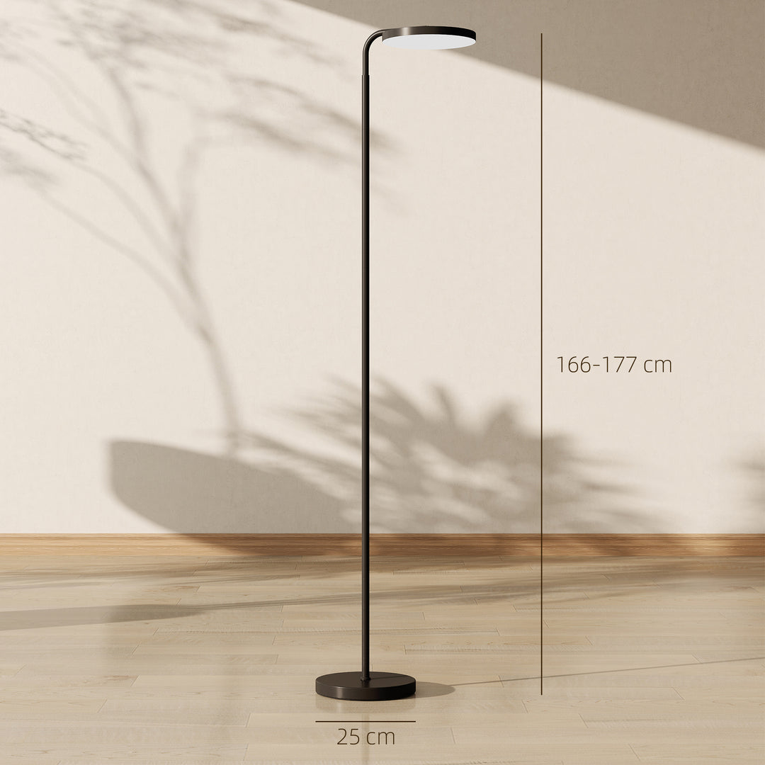 LED-gulvlampe med magnetisk fjernbetjening, fleksibelt justerbar, drejelig, metal, sort