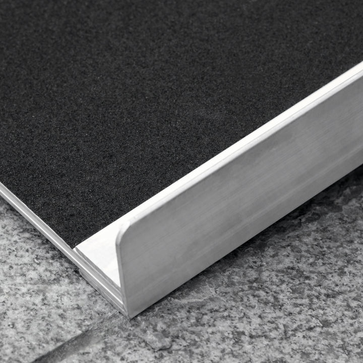 Kørestolsrampe, kørestole, rollatorer, sammenklappelig, aluminium, 270 kg lastkapacitet, sort, 91 x 72 x 5 cm