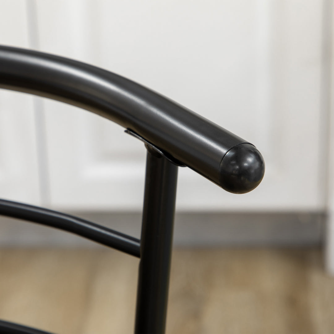 Bistrosæt spisebord køkkenbord med stole sæt, 1 bord, 2 stole, 80 cm x 53 cm x 74,5 cm, sort