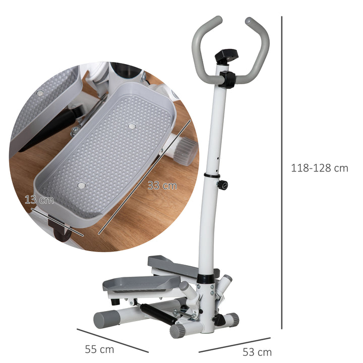Hjemmetræner med LCD-skærm, justerbar hastighed, metal- og ABS-konstruktion, 55 x 53 x 118-128 cm