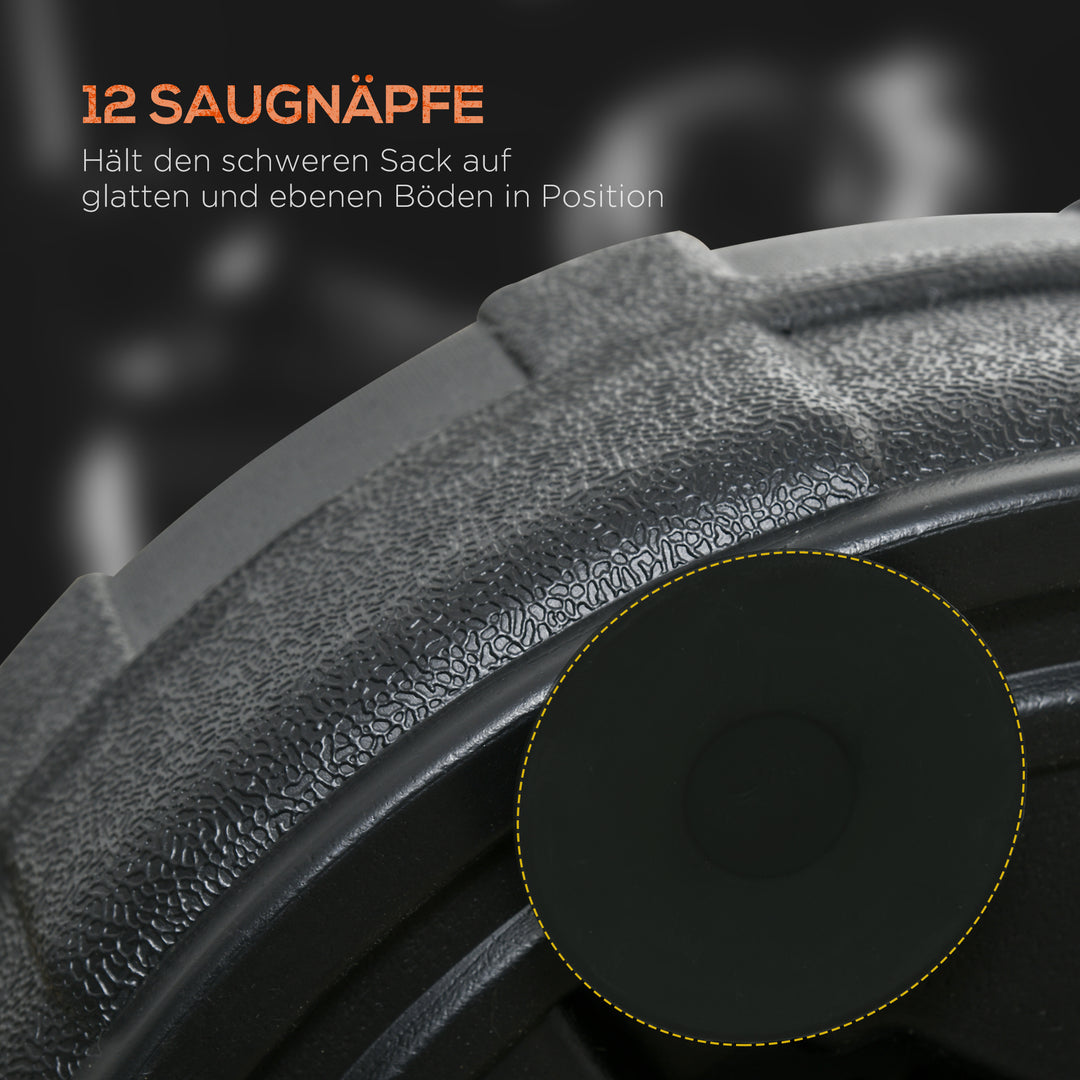 Boksebold, højdejusterbar 147-165 cm, fyldbar bund, stål, sort+rød+hvid