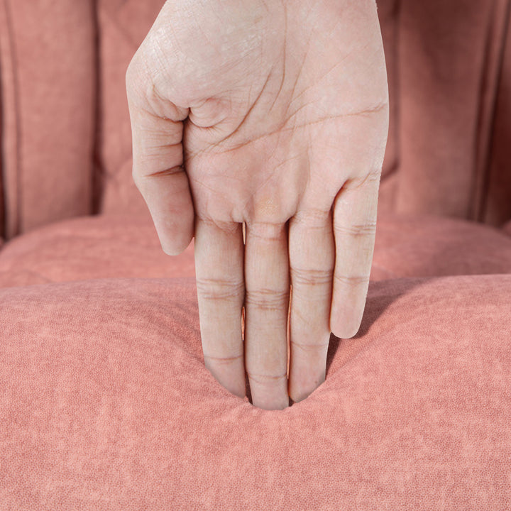 Ergonomisk kontorstol med massagefunktion, fodstøtte, drejelig, rullebar, pink