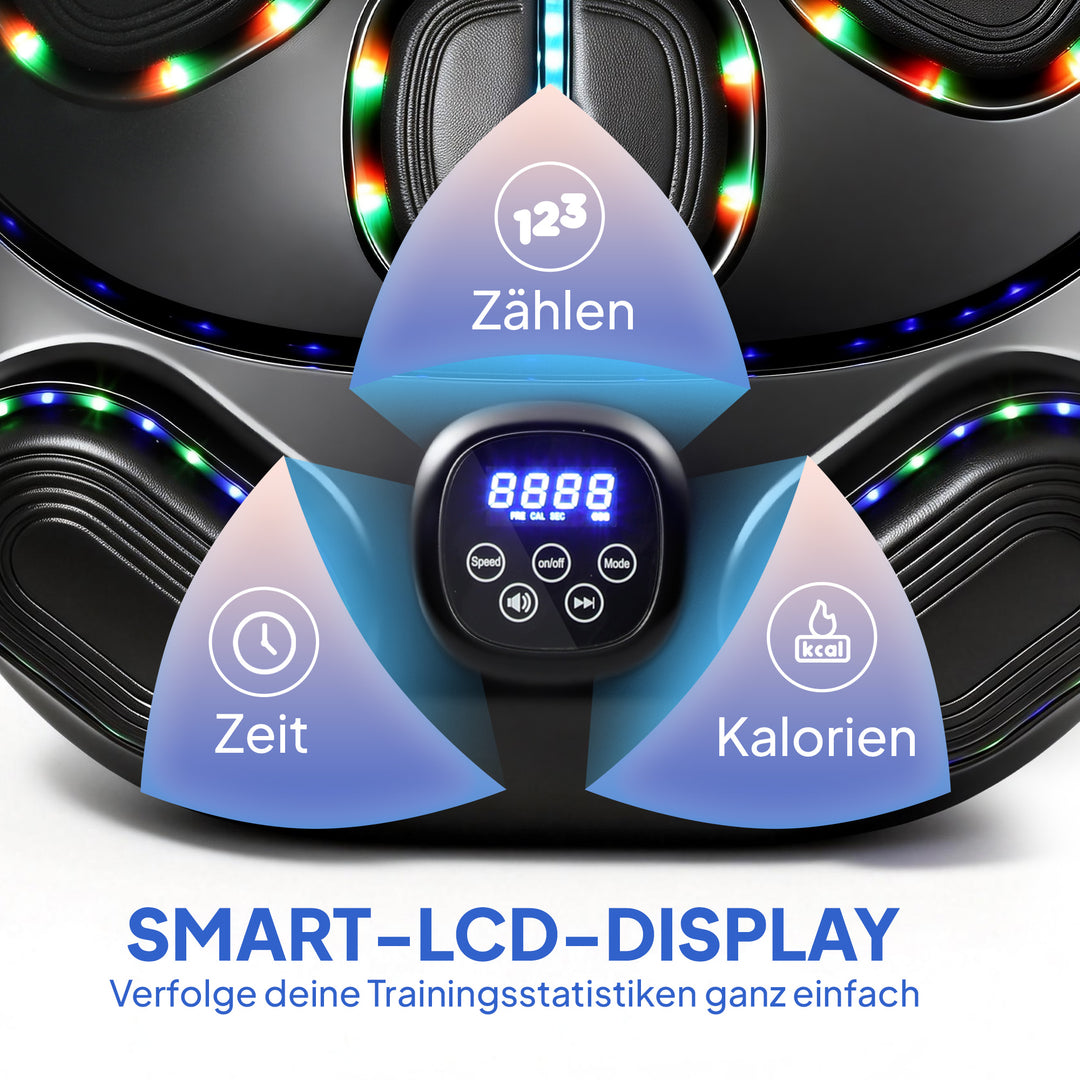 Musikboksemaskine, elektronisk LED-boksemaskine med dobbelte slagzoner, Bluetooth-handsker, 9 hastigheder