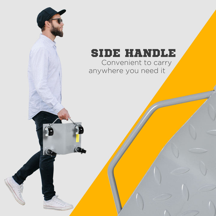 Trolley donkraft 2 stk. manøvreringshjælp dækskift donkraft med 4 ruller til bil grå 40,5l x 30b x 13,5h cm