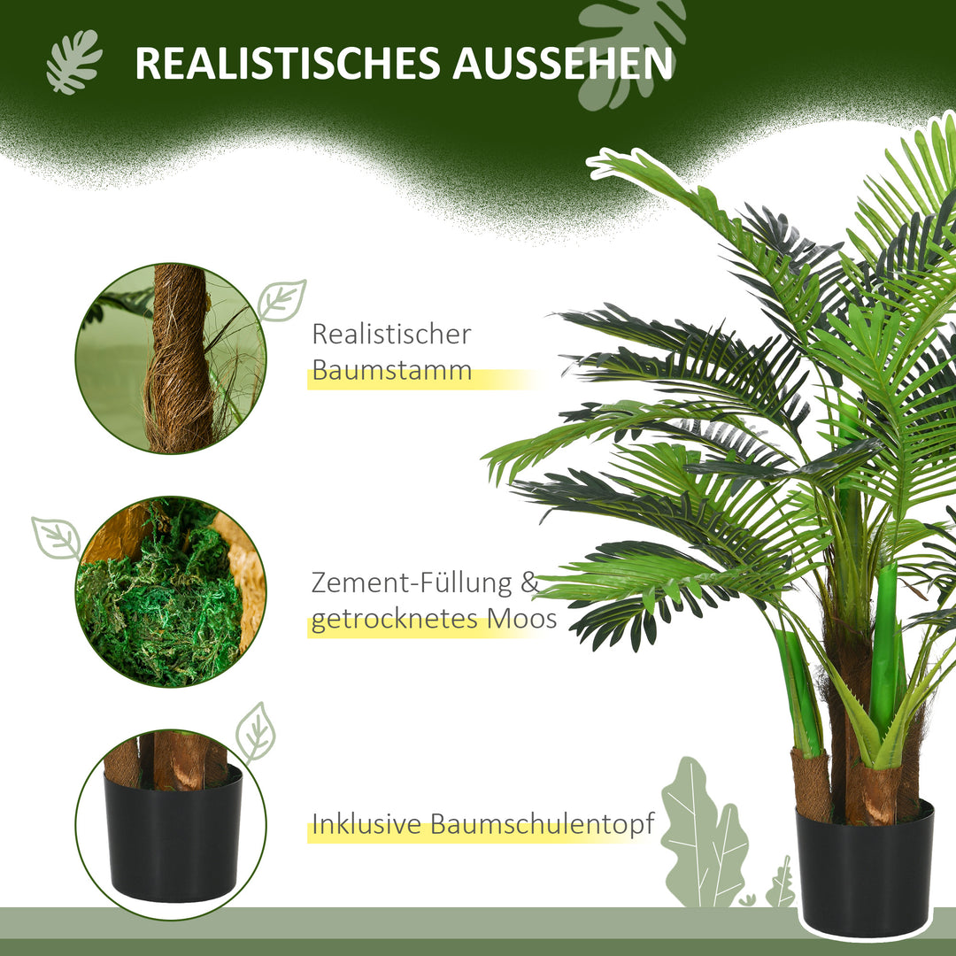 Kunstig palme, 1 m, realistiske grene, dekorativ plante, plastik, med potte, brun+grøn