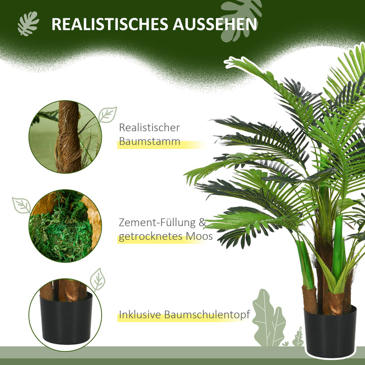 Kunstig palme, 1 m, realistiske grene, dekorativ plante, plastik, med potte, brun+grøn