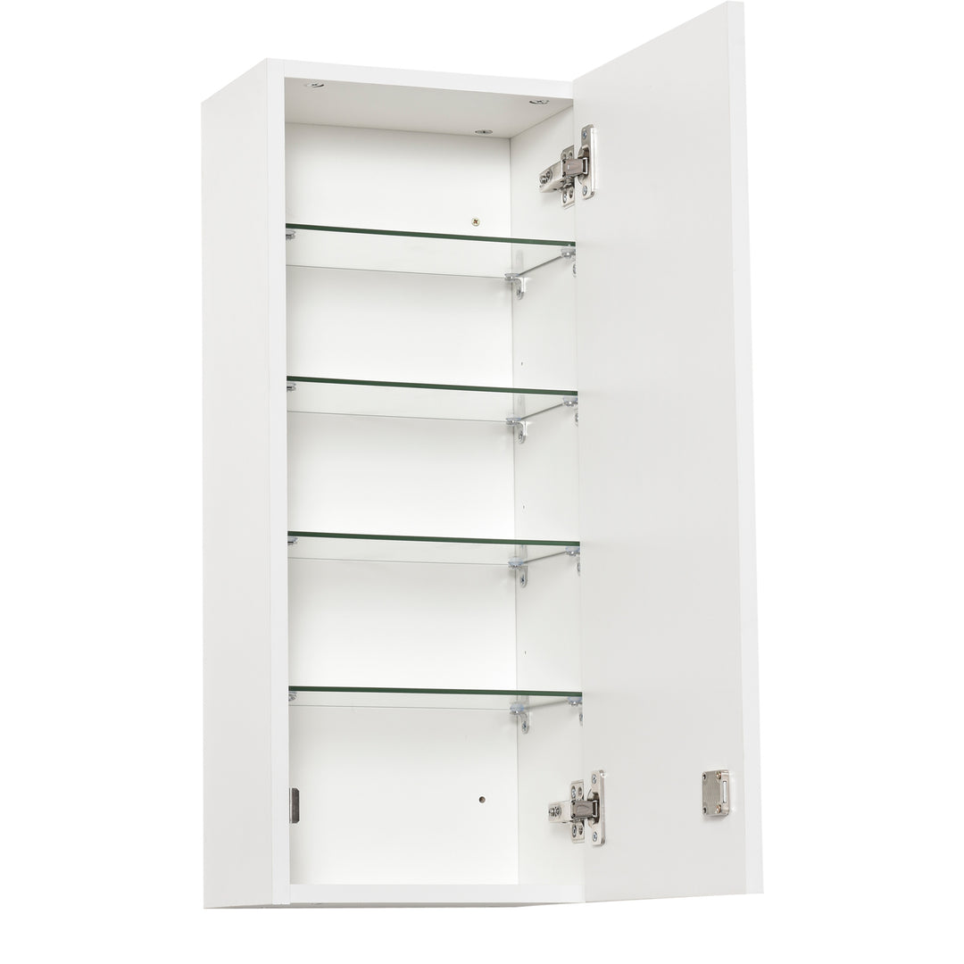 Medicinskab, medicinskab, vægskab, hængeskab med justerbar hylde, førstehjælpskors, aflåseligt, til badeværelse, køkken, entré, hvid, 30x20x70 cm
