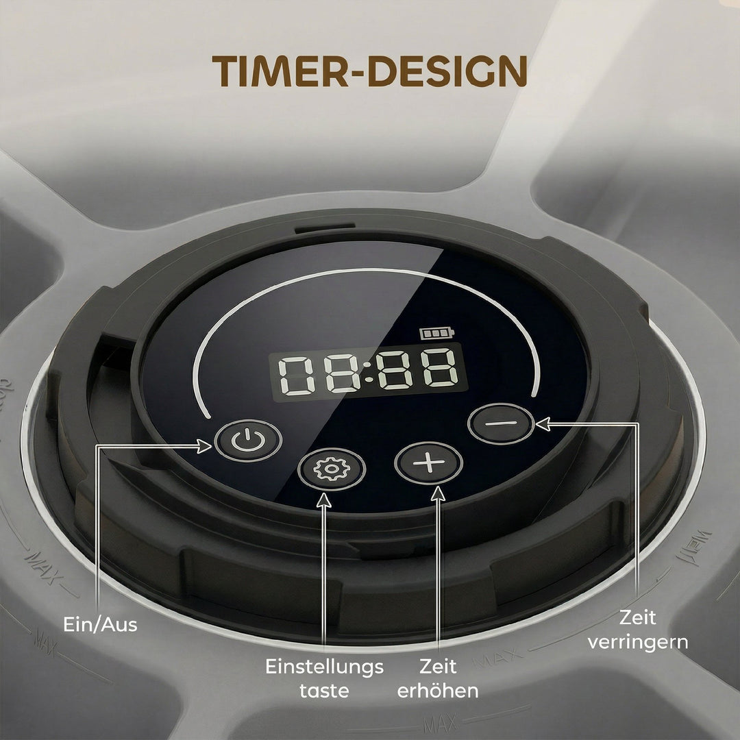 Automatisk foderautomat til kæledyr, trådløs foderautomat med timer til op til 6 måltider, LED-display, køleelement, grå