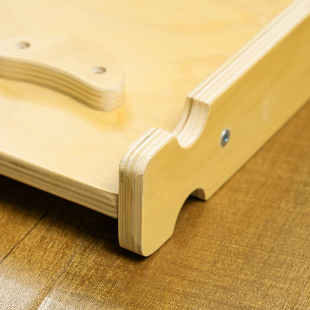 Klatresæt til børn, 4-i-1-design med buebro, gyngestol, hynde, rutsjebanerampe, indendørs, træ