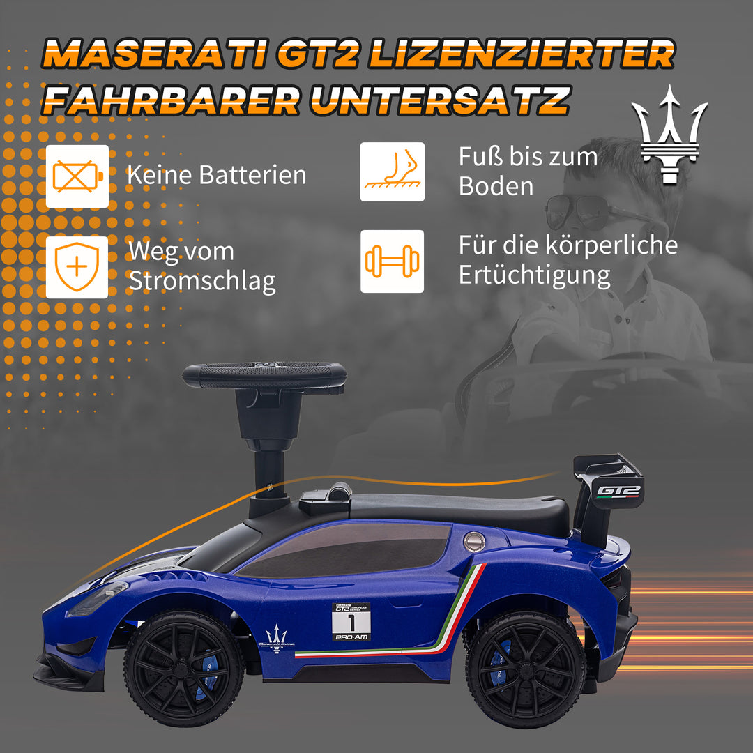 Køretøj, køretøj med licens, interaktivt horn og musikknapper, plast og stål, blå, 65 x 29 x 37 cm