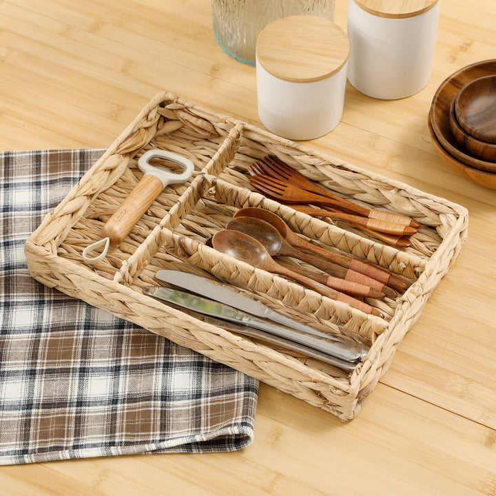 Sæt med 2 opbevaringskurve med rum til organisering af ting, til stue, køkken, soveværelse