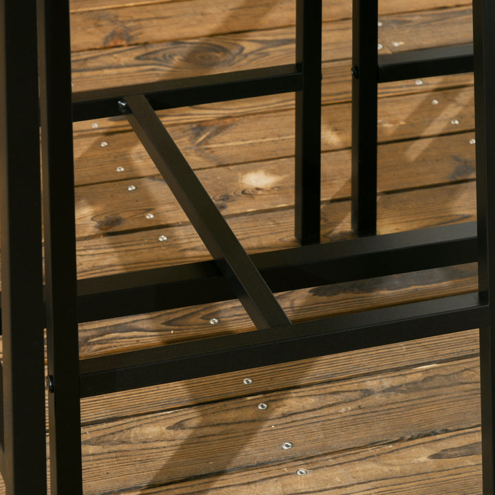 3-Delt barsæt, højt bord, 2 stole, mdf, metalstel, vandtæt, brun