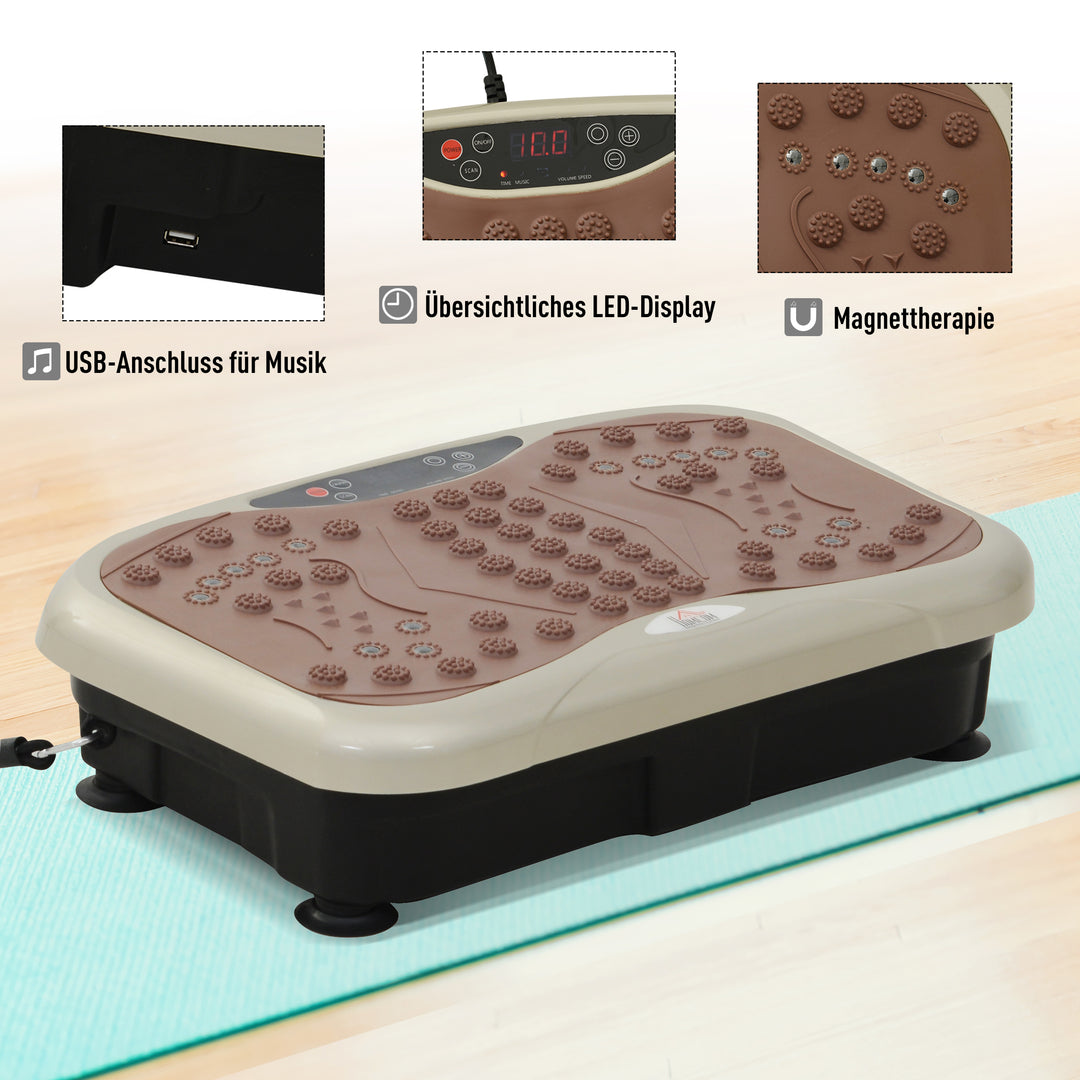 Vibrationsplade vibrationstræner vibrationsapparat fitnesstræner led-display usb-højttaler træningsbånd fjernbetjening