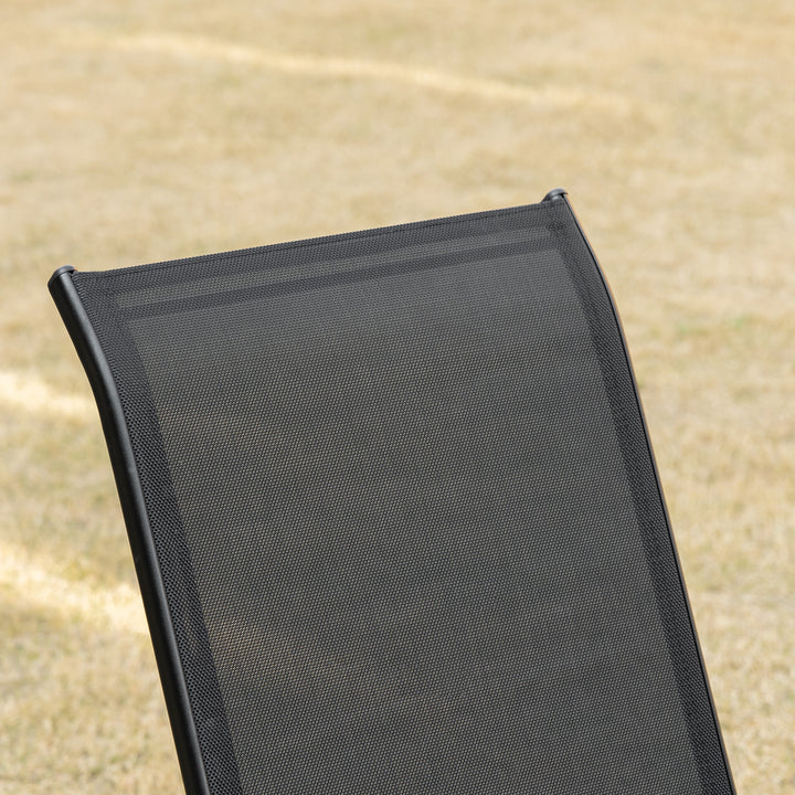 Havestol sæt med 2 vejrbestandige havestole stabelbar stol med armlæn stabelbar ryglæn terrassestol bæreevne op til 120 kg havemøbler til baghave, have, balkon sort