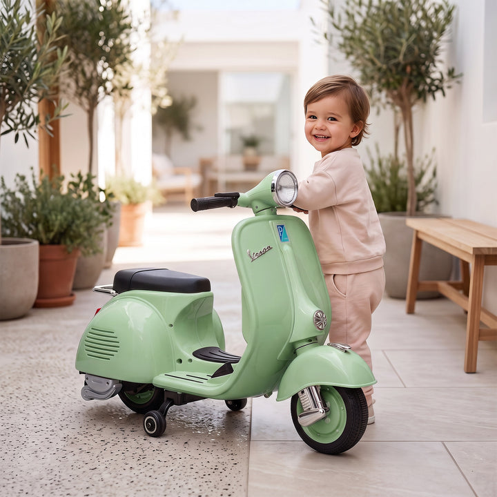 Elmotorcykel til børn VESPA 6V Elmotorcykel Lithiumbatteri Grøn