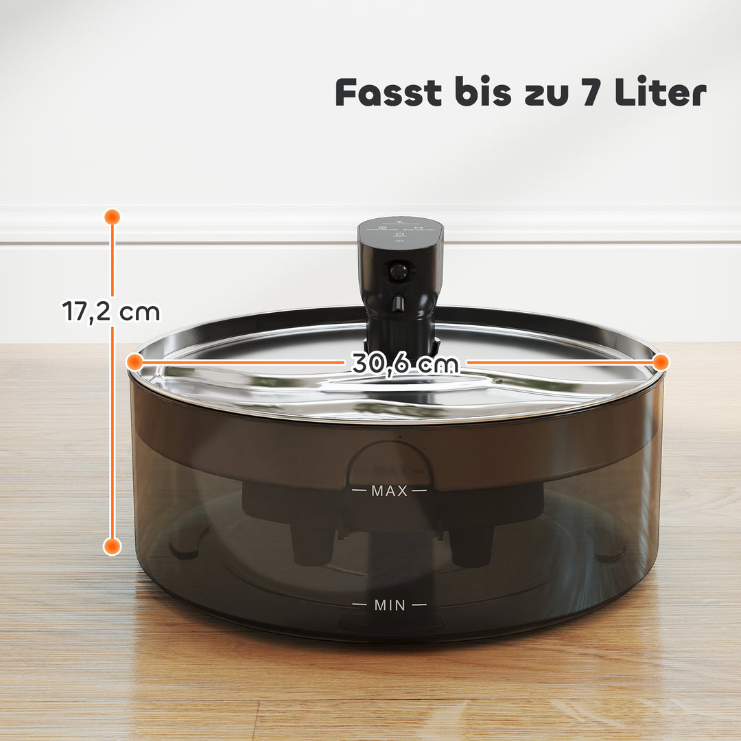 Kattefontæne 7l drikkefontæne til katte med stille pumpe led aktivt kulfilter rustfrit stål 30,6 x 30,6 x 17,2 cm
