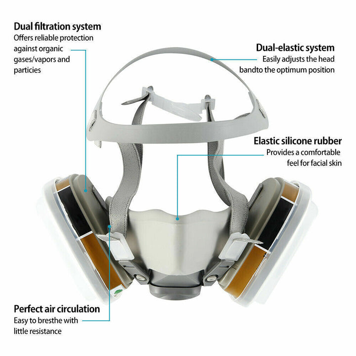 17-i-1 helmaske 6200 gasmaske åndedrætsværn sprayfilter kemikalier